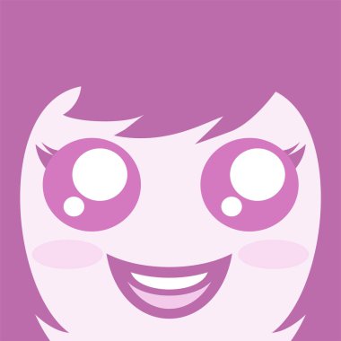 Mutlu kız ifadesi çiz