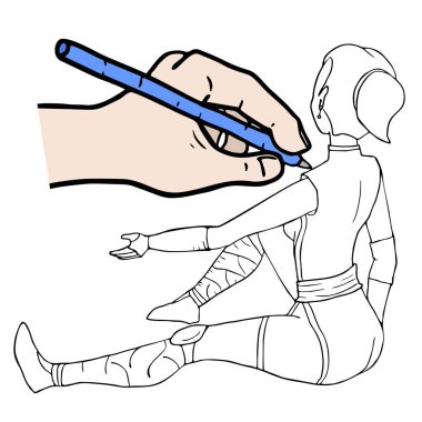 el çizimi vektör illüstrasyonu