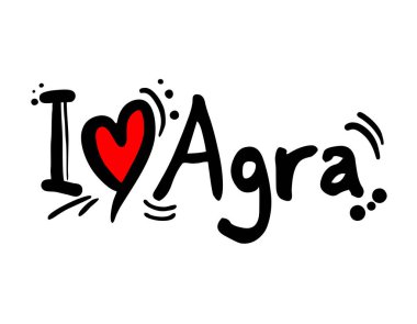 Agra aşk mesajı vektör illüstrasyonu