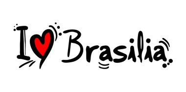 Brasilia aşk mesajı vektör çizimi