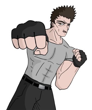 Dövüş sanatları adamı vektör illüstrasyonu