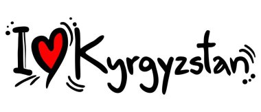 Kyrgyzstan love vector illustration