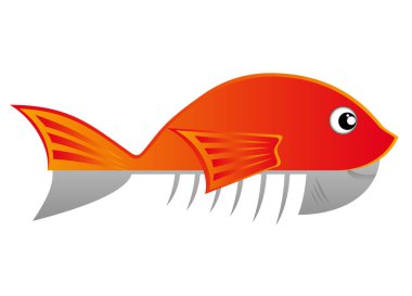 balık simgesi vektör illüstrasyonu