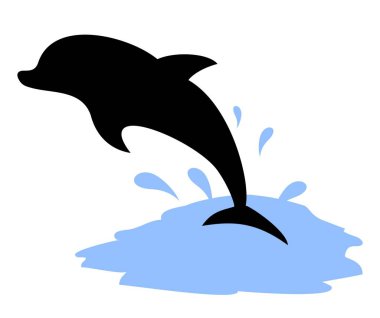 Etiket yunusu, vektör illüstrasyonu