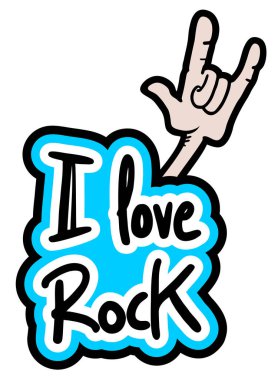 Love rock vektör illüstrasyonu
