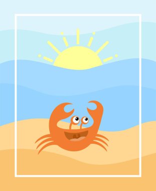 Güzel bir yaz plajı arka plan çizimi 