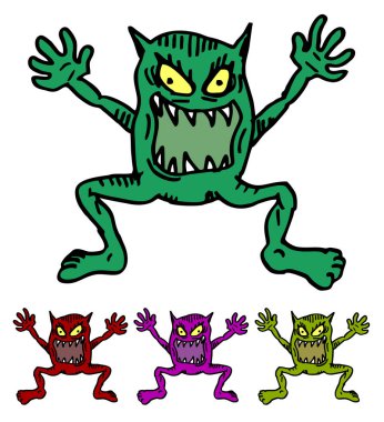 Moster simge vektör illüstrasyonu 