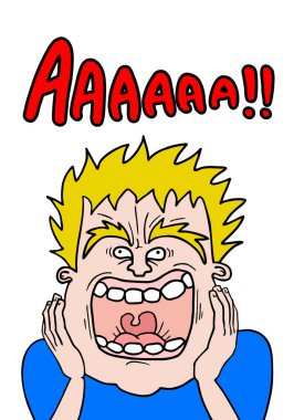 illustration of a boy with a face expression