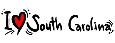 Güney Carolina sevgi vektör illüstrasyonu