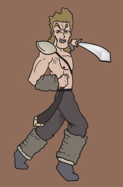 Savaşçı vektör illüstrasyonuna saldır 