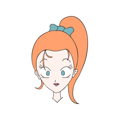 kadın baş vektör illüstrasyonu