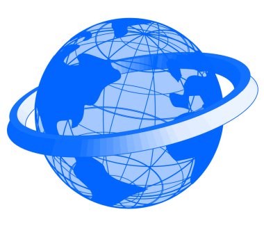 Mavi Dünya ikon vektör illüstrasyonu