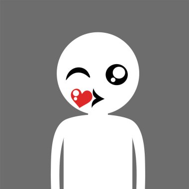 Yüz öpme vektörü illüstrasyonu