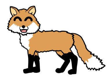 Mutlu köpek tilki vektör illüstrasyonu