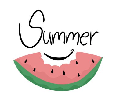 watermelon, summer, fruit, illustration, vector on white background.