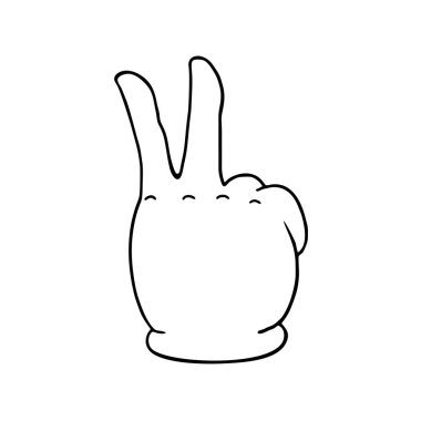 Zafer el sembolü vektör illüstrasyonu 