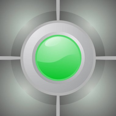 Yeşil düğme vektör illüstrasyonu