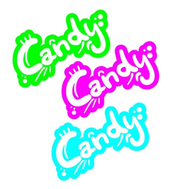 Candy graffiti renk vektörü çizimi