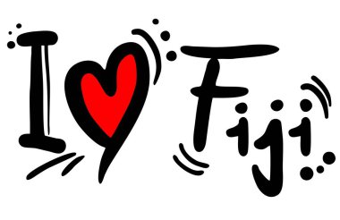 Fiji sevgi vektör illüstrasyonu