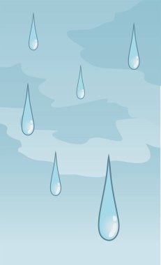 Yağmur damlaları vektör illüstrasyonu