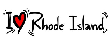 Rhode Island aşk vektörü illüstrasyonu