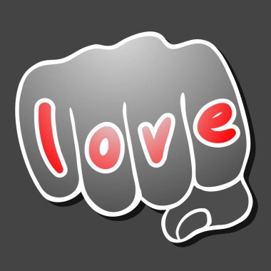 Aşk el vektör illüstrasyonu