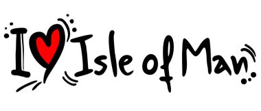 Man Adası aşk vektör illüstrasyonu