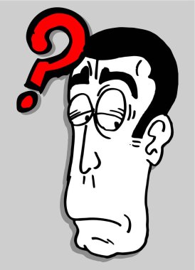 Elle çizilmiş düşünceli karakterin vektör çizimi