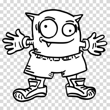 Çizgi film çirkin canavar vektör çizimi