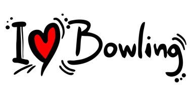 Bowling aşk vektörü illüstrasyonu