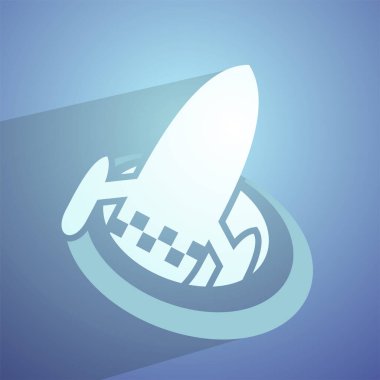 Uzay gemisi simgesi vektör illüstrasyonu