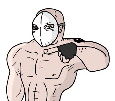 Maskeli Adam vektör illüstrasyonu