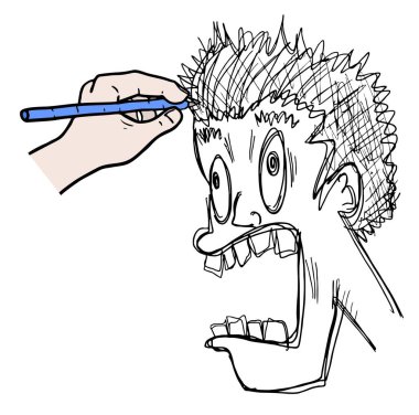 Ağla yüz boyama vektörü çizimi