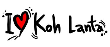 Love koh lanta vektör illüstrasyonu