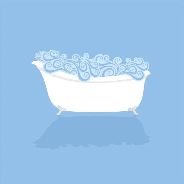 Baignoire Avec Illustration Eau — Image vectorielle