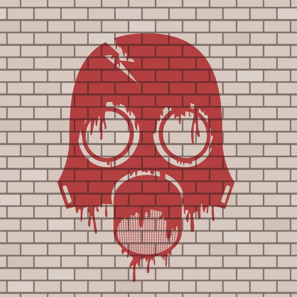 Raditaion Mask Draw Brick Wall — Vector de stock