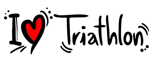 Triathlon Amore Vettoriale Illustrazione — Vettoriale Stock