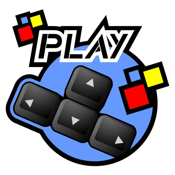 Vektor Illustration Von Color Play Buttons — Stockvektor