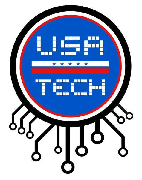 Usa Tech Vektorová Ilustrace — Stockový vektor