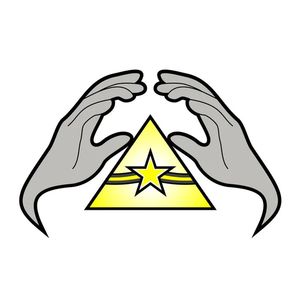 Hand Star Icon Vector Illustration — 图库矢量图片