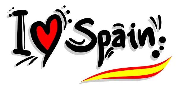 Letras Love Spain Ilustración Vectorial — Vector de stock