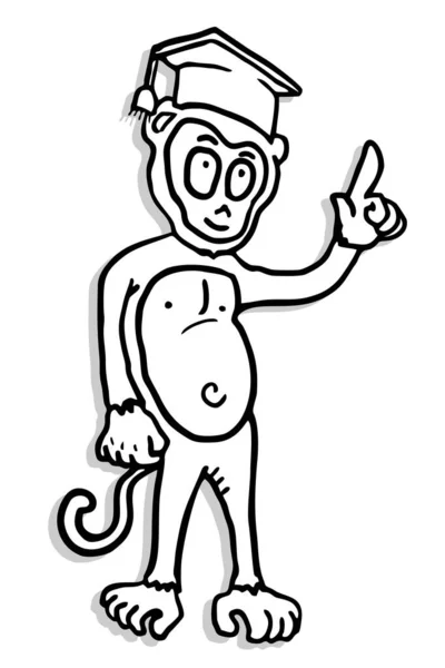 Studie Monkey Vector Illustration — Stockvektor