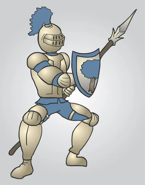 中世の戦士の描画ベクトル図 — ストックベクタ