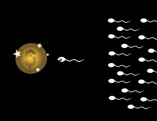 Sperma Und Dollar Vektor Illustration — Stockvektor