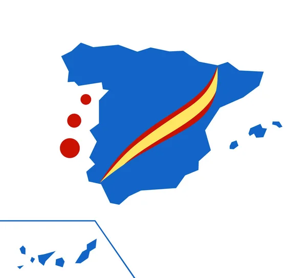 Illustrazione Vettoriale Mappa Spagnola — Vettoriale Stock