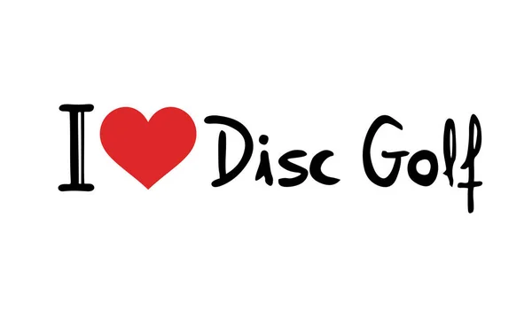 Disk Golf Sembolü Çizimine Bayılırım — Stok Vektör