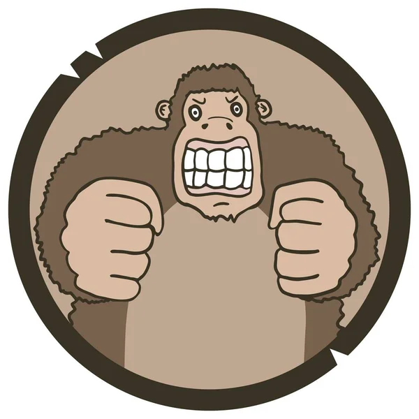 Ilustração Vetor Macaco Zangado — Vetor de Stock