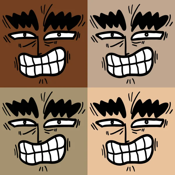 Background Cartoon Faces Different Expressions — Stock Vector