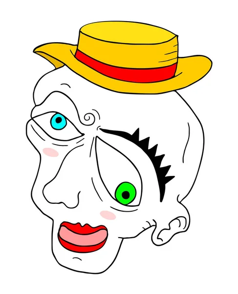 Illustration Vectorielle Drôle Visage Mime — Image vectorielle