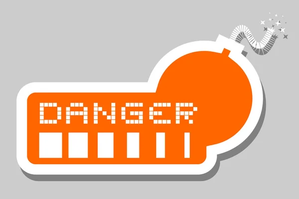 Orange Bomb Danger Vector Illustration — Stock Vector